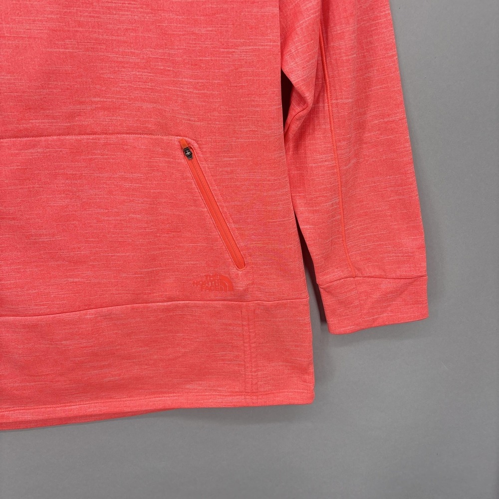 The North Face Hoodie Womens XL Red Pink Pullover Sweatshirt Fleece Lined Long - Picture 3 of 14